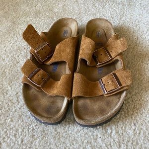Birkenstock Arizona Camel Brown Suede Size 39N